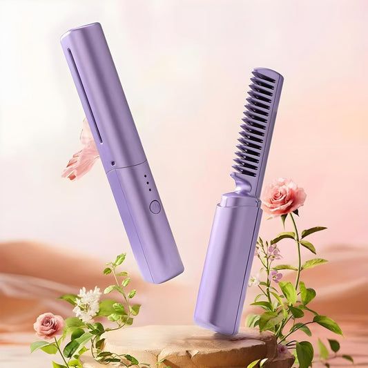 AiVANTA™ Meneflix Portable Mini Hair Straightener Hot Comb