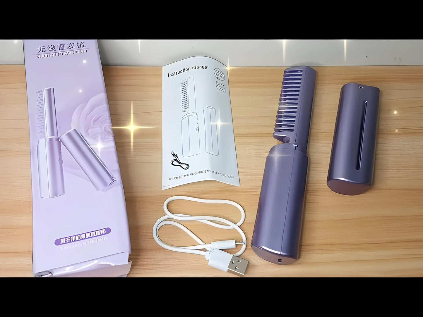 AiVANTA™ Meneflix Portable Mini Hair Straightener Hot Comb